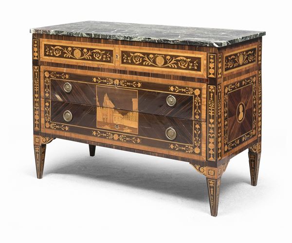 COMMODE INTARSIATA LOMBARDIA LUIGI XVI