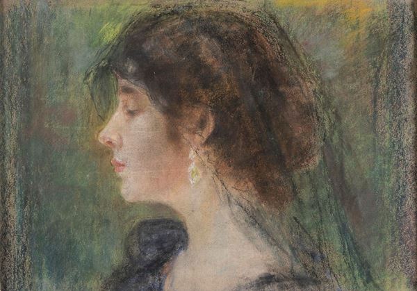 PASTELLO PROFILO DI DONNA