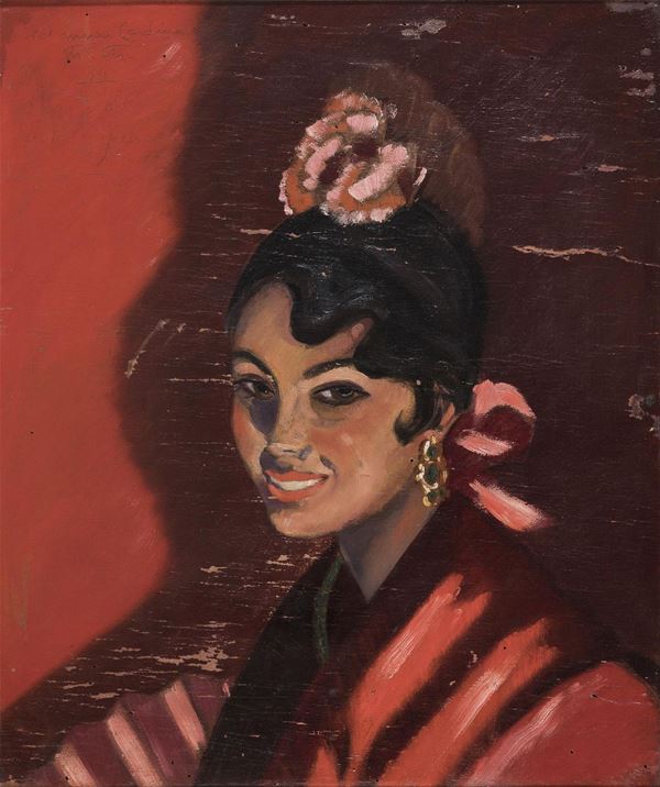 DIPINTO DONNA IN ROSSO