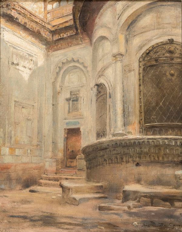 DIPINTO CHIESA DI PITTORE FRANCESE