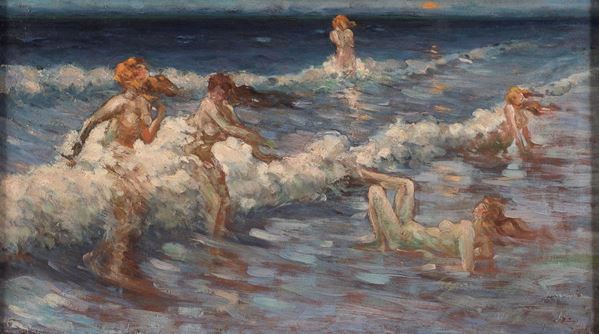 DIPINTO AL MARE DI GIUSEPPE RIVAROLI