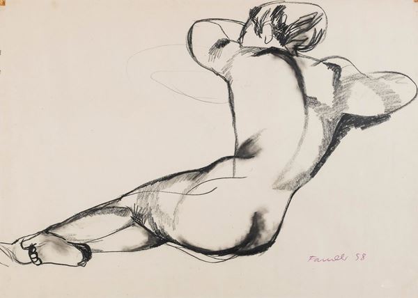 DISEGNO NUDO DI DONNA F.TO FANELLI