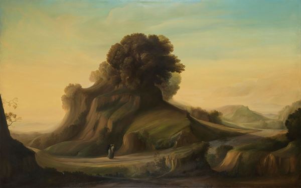 GRANDE DIPINTO PAESAGGIO DI UBALDO BARTOLINI