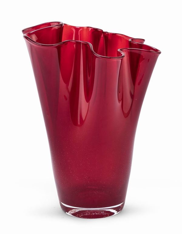 VASO IN VETRO ROSSO