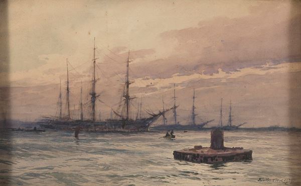 COPPIA DI ACQUERELLI DI AUGUST VON RAMBERG