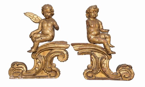 COPPIA DI TIMPANI DA PULPITO, VENETO XVII SECOLO