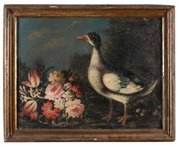 DIPINTO ANATRA DI PITTORE LOMBARDO