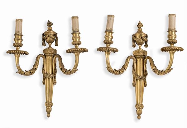 COPPIA DI APPLIQUES IN BRONZO