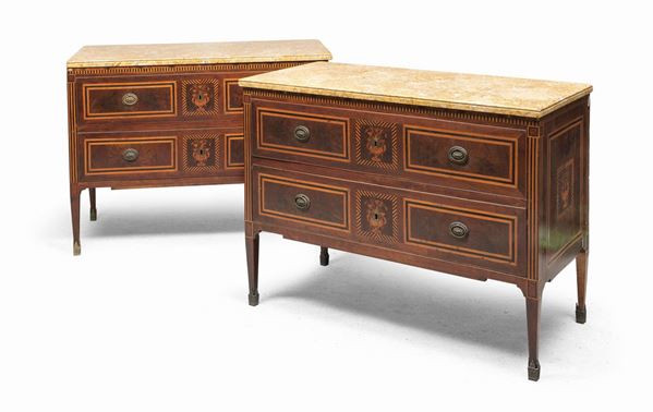COPPIA DI COMMODES, NAPOLI PERIODO LUIGI XVI
