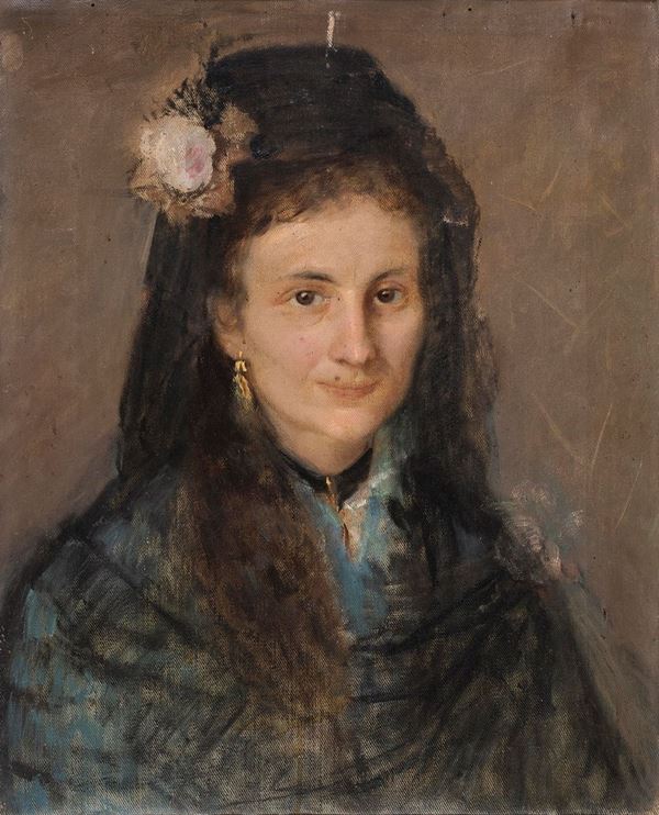 GENTILDONNA CON MANTILLA DI PITTORE SPAGNOLO
