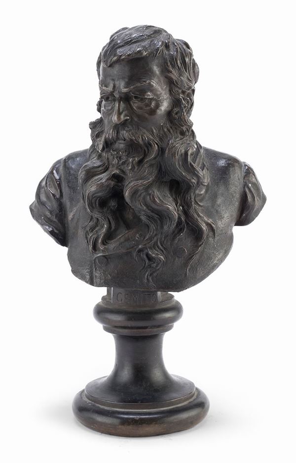 BRONZO BUSTO DI MEISSONIER F.TO GEMITO