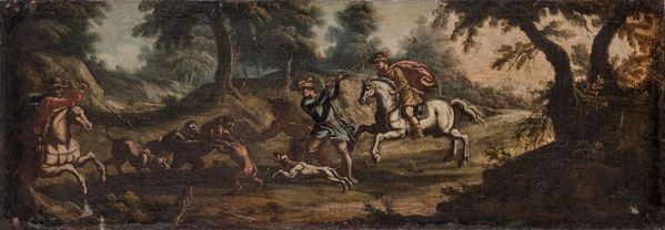 SCENA DI CACCIA DI PITTORE NAPOLETANO