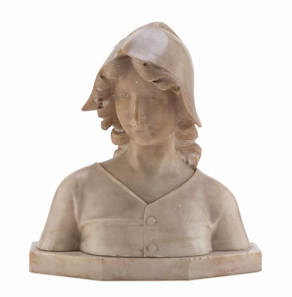 BUSTO DI FANCIULLA IN MARMO