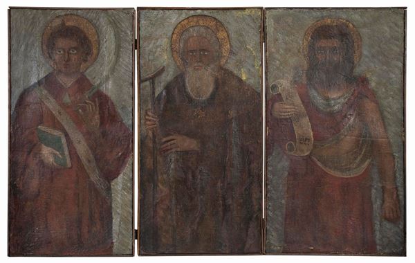 TRITTICO DI STRAPPI DI AFFRESCO