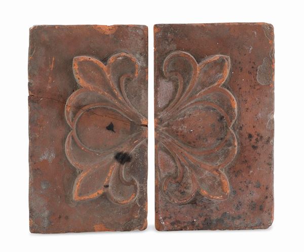 COPPIA DI MATTONELLE IN TERRACOTTA