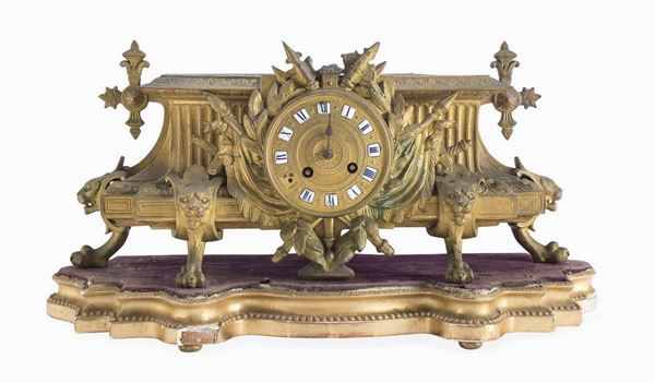 BASE DI OROLOGIO DA TAVOLO IN BRONZO