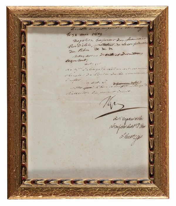 LETTERA CON AUTOGRAFO DI NAPOLEONE BONAPARTE