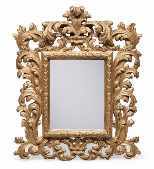 SPECCHIERA IN LEGNO DORATO, XVIII SECOLO