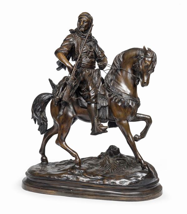 BRONZO CAVALIERE ARABO