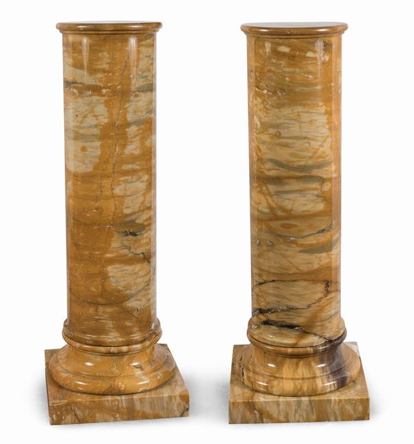 COPPIA DI COLONNE IN MARMO GIALLO DI SIENA