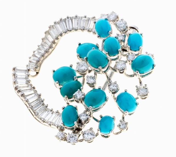 SPILLA CON BRILLANTI E TURCHESI
