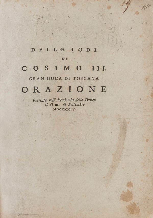 VOLUME ORAZIONI DI COSIMO III