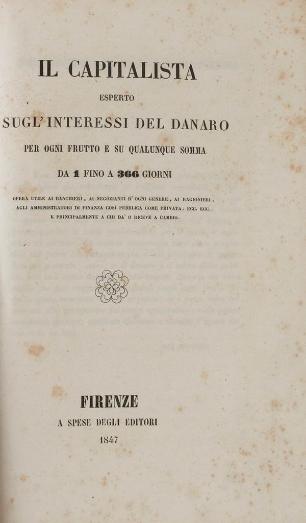 UN VOLUME TAVOLE INTERESSI BANCHE