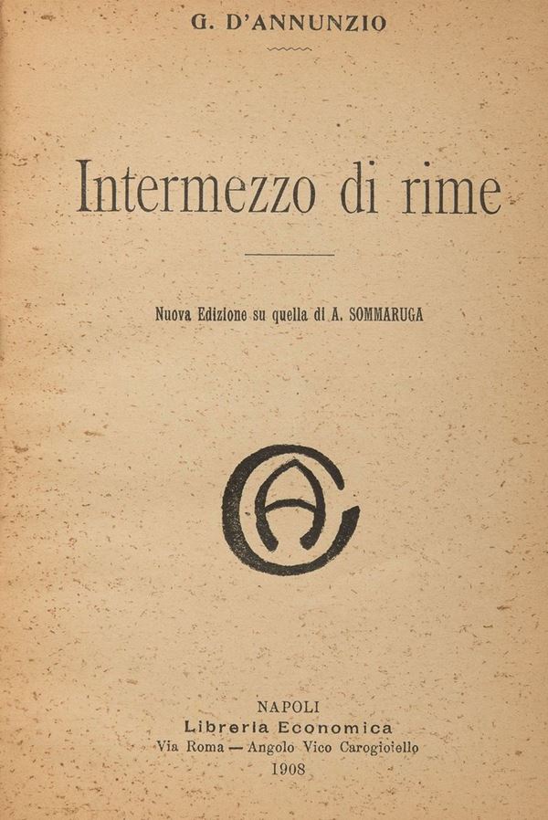 VOLUMETTO RIME DI D&#39;ANNUNZIO