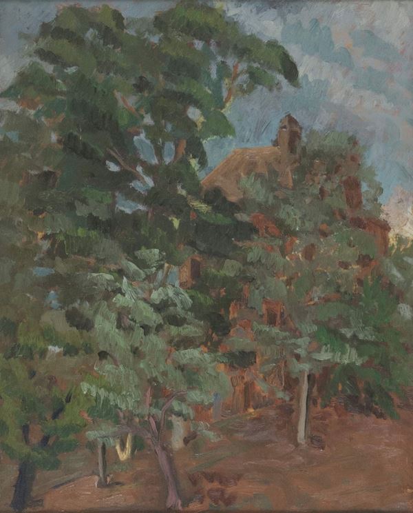 DIPINTO BOSCO E CASE