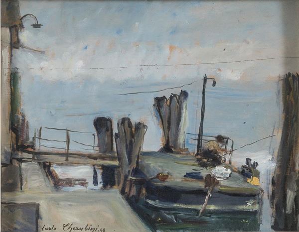 DIPINTO PONTILE DI CARLO CHERUBINI