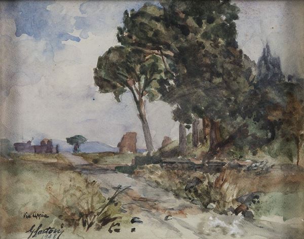 ACQUERELLO VIA APPIA F.TO GUIDO SARTORI