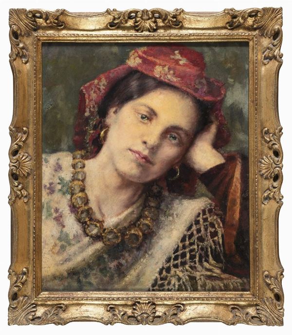 DIPINTO RITRATTO DI GIOVANE DONNA