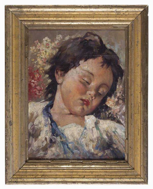 DIPINTO FANCIULLO DORMIENTE