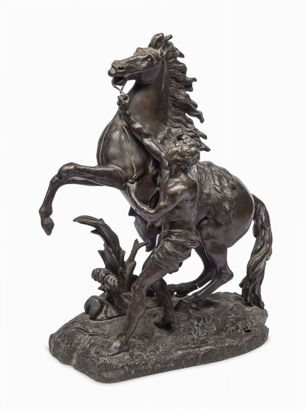 SCULTURA DI DIOSCURO IN ANTIMONIO