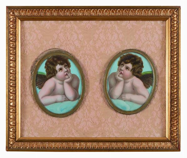 COPPIA MINIATURE CHERUBINI