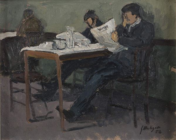 DIPINTO LA LETTURA DI GIUSEPPE MALAGODI