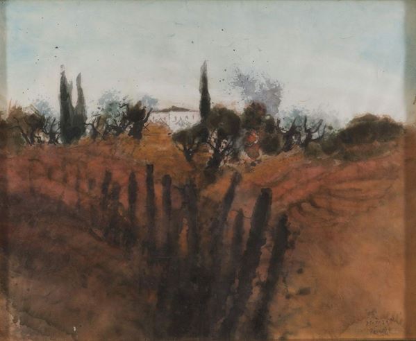 DIPINTO PAESAGGIO ANNI &#39;70