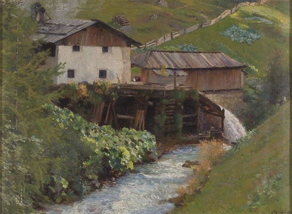 DIPINTO PAESAGGIO DI CARLO FERRARI