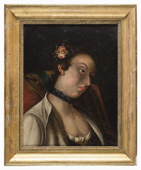 DIPINTO FANCIULLA DI SCUOLA FRANCESE