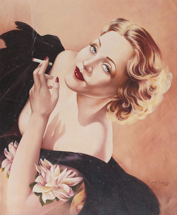 DIPINTO MARLENE DIETRICH F.TO PAMACCIANI
