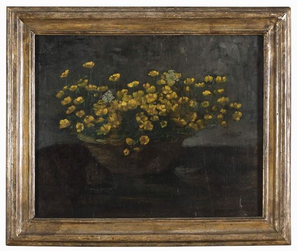 DIPINTO FIORI CORNICE ANTICA