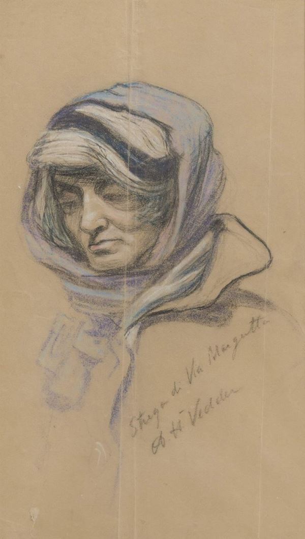 PASTELLO LA STREGA DI VIA MARGUTTA DI ELIHU VEDDER
