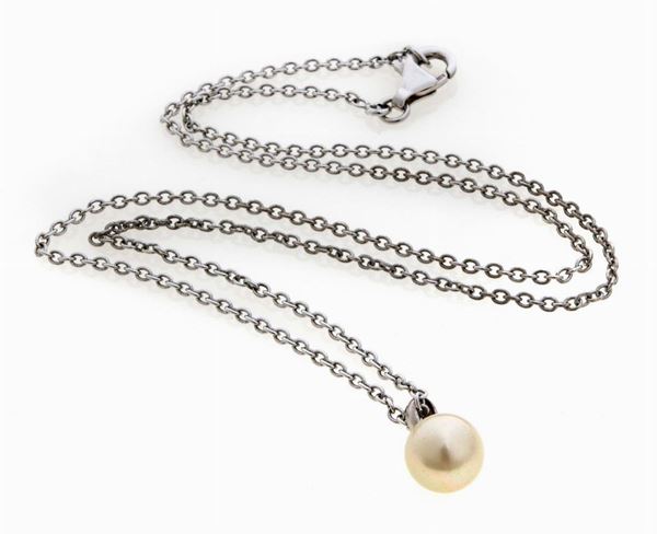 GIROCOLLO IN ARGENTO CON PERLA PENDENTE