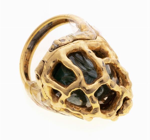 ANELLO CON SMERALDO MARCA TRIFARI