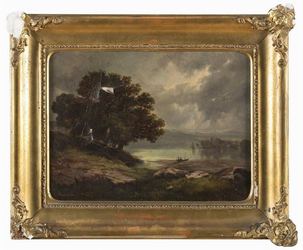 PAESAGGIO LACUSTRE F.TO S. REIDMANN