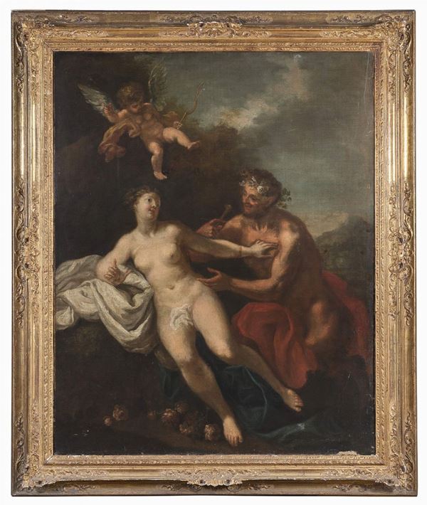 DIPINTO PAN E VENERE DI NICOLAS COYPEL