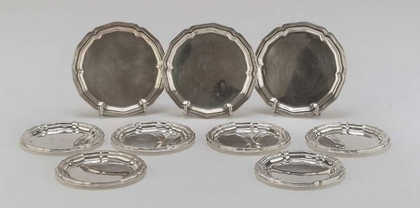 SEI PIATTINI IN ARGENTO E SILVERPLATED, PADOVA
