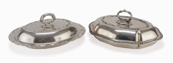DUE LEGUMIERE IN SILVERPLATED, CANADA XIX SECOLO