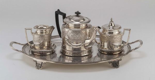 SERVIZIO DA T&#200; IN SILVERPLATED, BIRMINGHAM 1870/1880