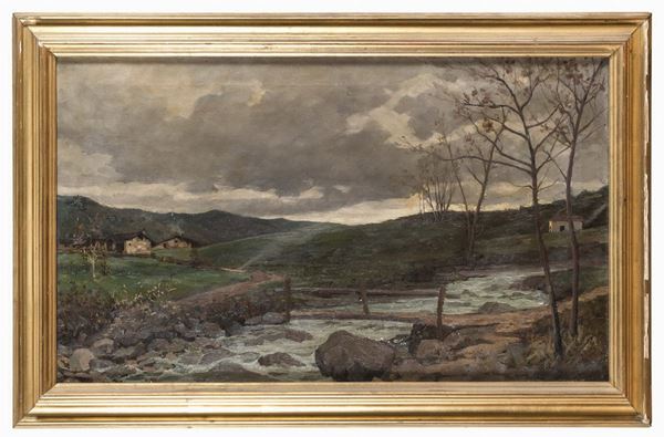 DIPINTO PAESAGGIO CON RUSCELLO